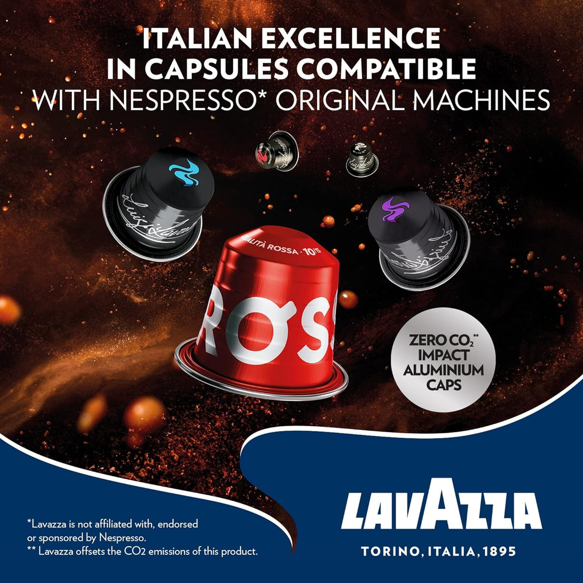 Lavazza Qualità Rossa Coffee Capsules - Compatible with Nespresso Machines - 30 Pods