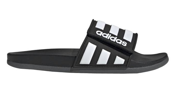 Adidas Men's Adilette Comfort Adjustable Slides - Black/White/Grey