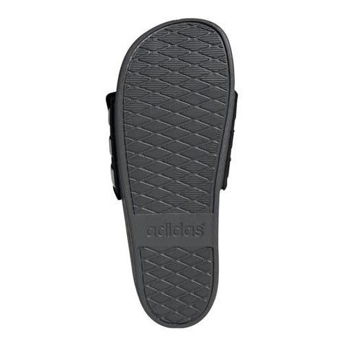Adidas Men's Adilette Comfort Adjustable Slides - Black/White/Grey