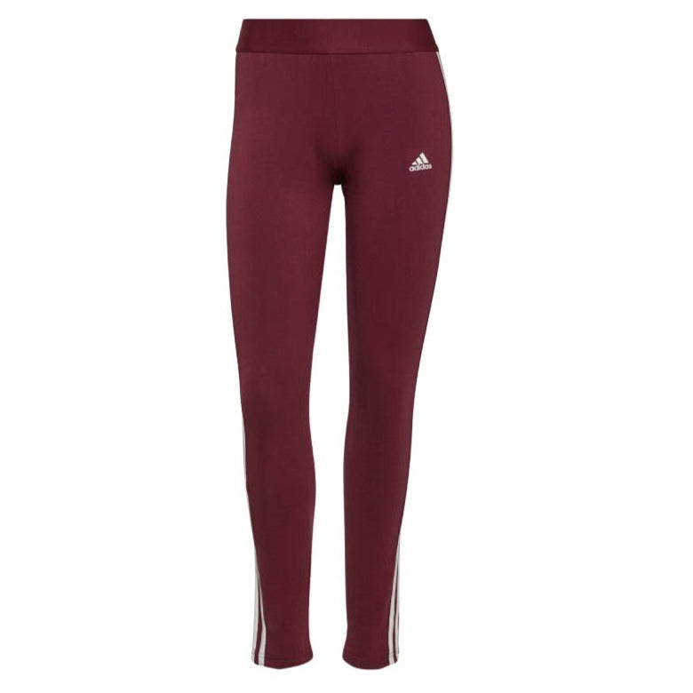 Adidas Women's 3 Stripe Leggings - Victory Crimson/White