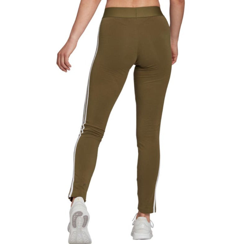 Adidas Women's 3 Stripes Leggings - Focus Olive/White