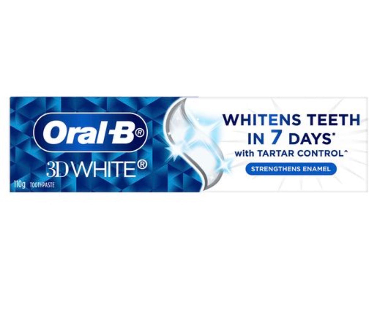 3 x Oral-B 3D White Strengthens Enamel Toothpaste 110g