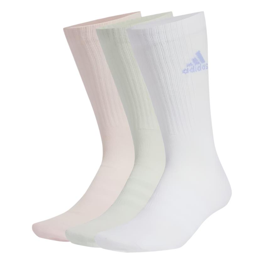 Adidas Unisex Cushioned Crew Sock 3-Pack - White / Sandy Pink / Linen Green