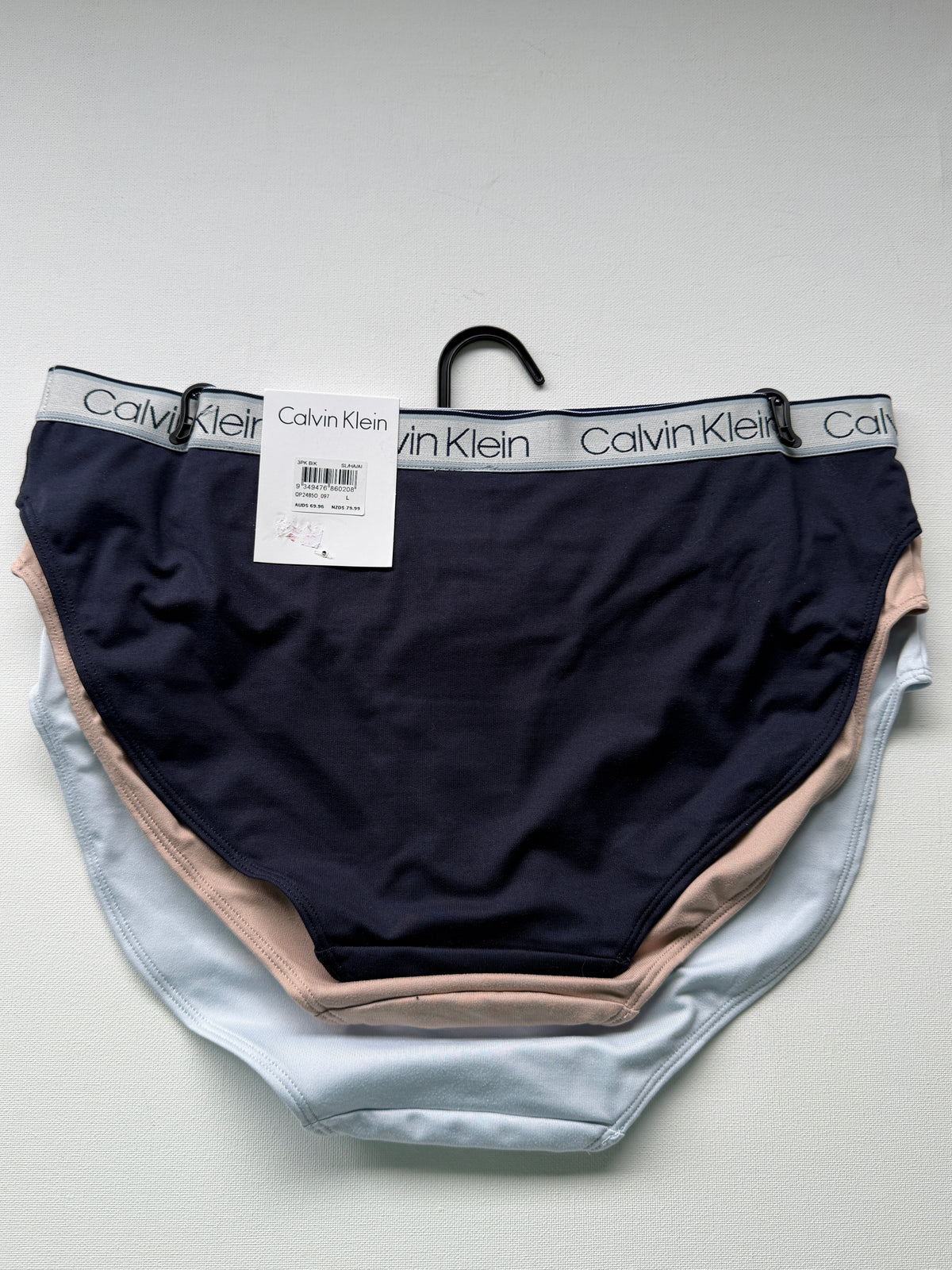 Calvin Klein Women's Bikini Style Underwear 3 Pack - Navy/Tan/Blue