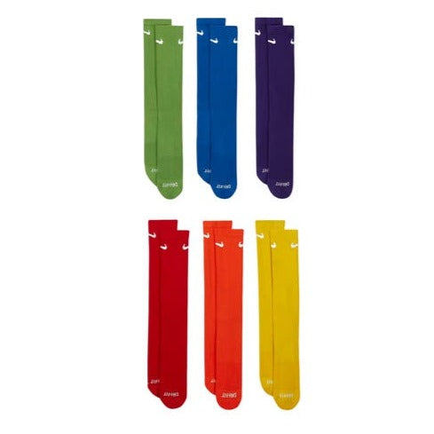 Nike Unisex 6 Pack Everyday Plus Cushioned Crew Socks - Multicolour