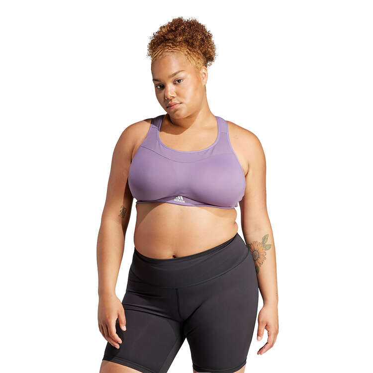 Adidas Womens Plus TLRD Impact Training High Support Sports Bra - Violet