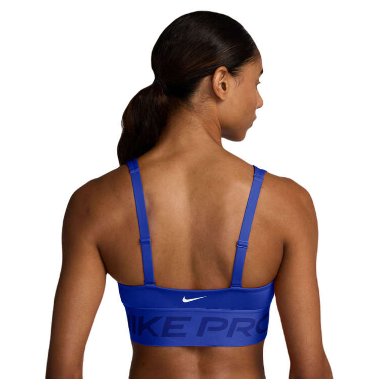 Nike Pro Womens Indy Plunge Medium Support Padded Sports Bra - Blue