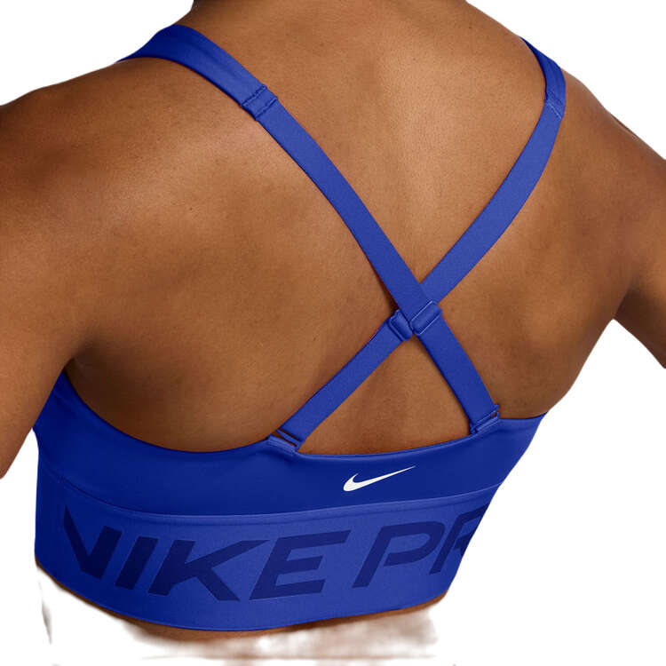 Nike Pro Womens Indy Plunge Medium Support Padded Sports Bra - Blue