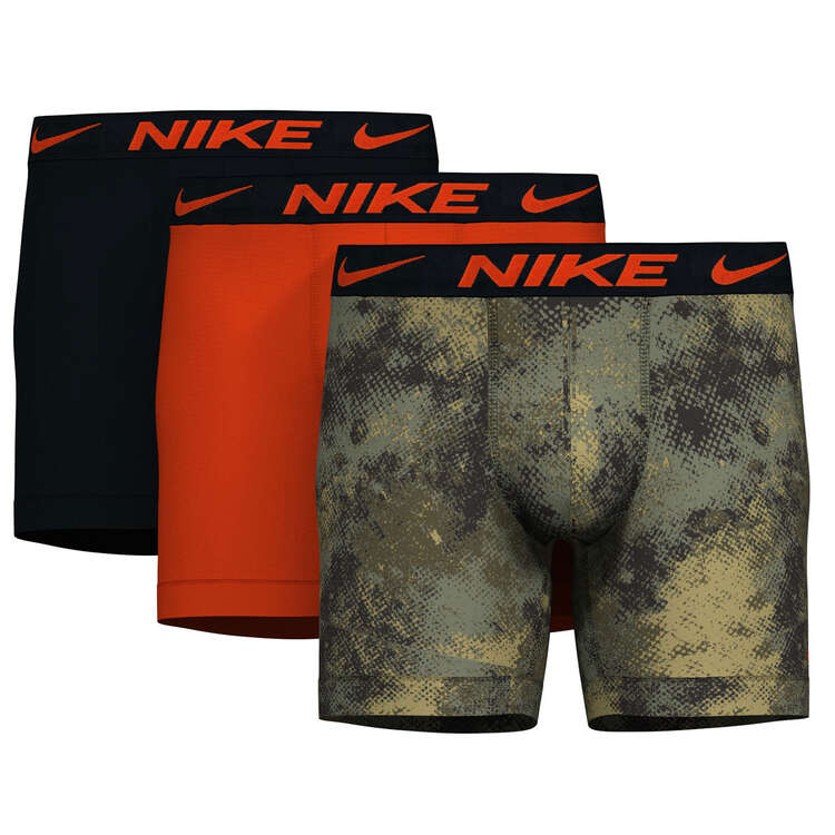 Nike Mens Essentials Micro Boxer Briefs Underwear 3 Pack - Black/Khaki