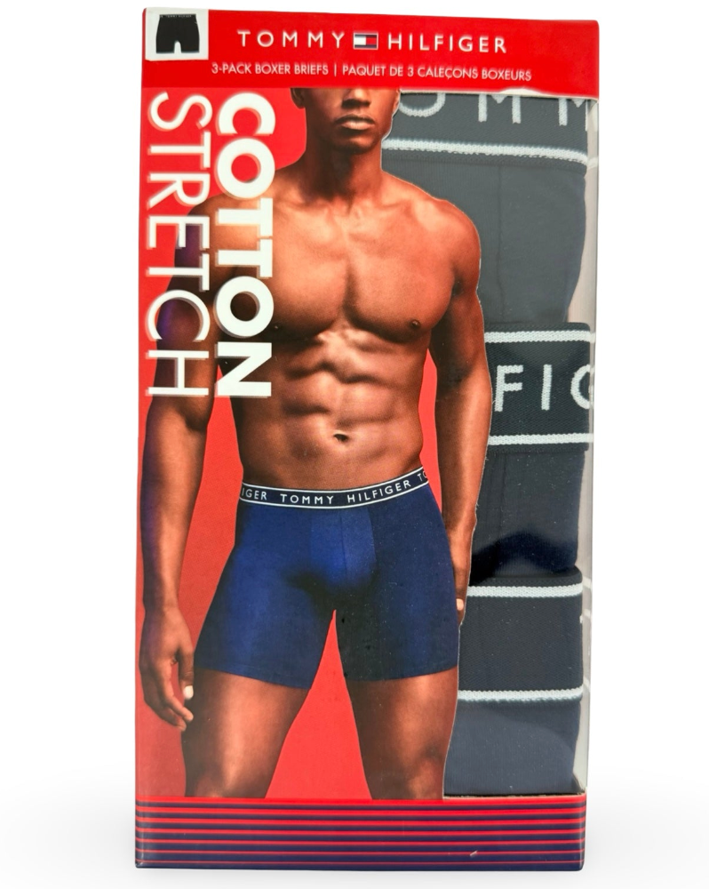 Tommy Hilfiger Men's Cotton Stretch Boxer Briefs 3-Pack - Navy