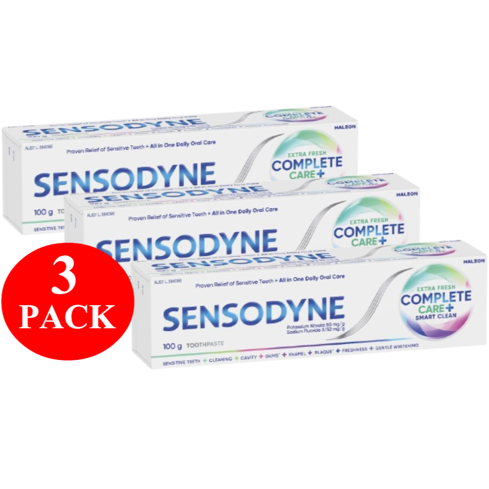 3 x Sensodyne Complete Care Extra Fresh Sensitivity Toothpaste 100g