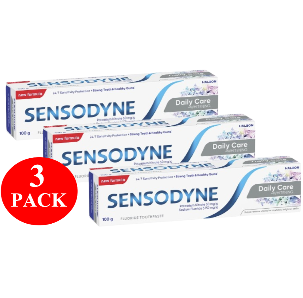 3 x Sensodyne Daily Care & Whitening Toothpaste For Sensitive Teeth 50g