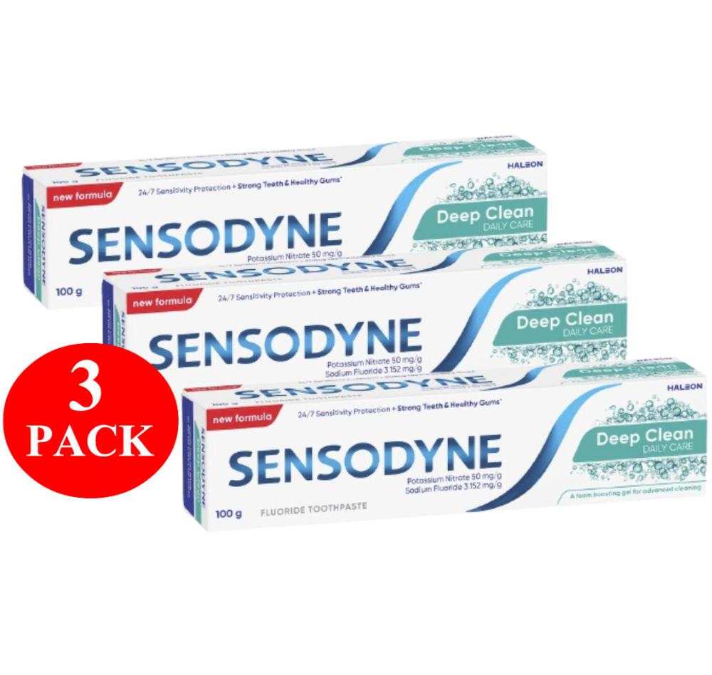 3 x Sensodyne Deep Clean Toothpaste 100g