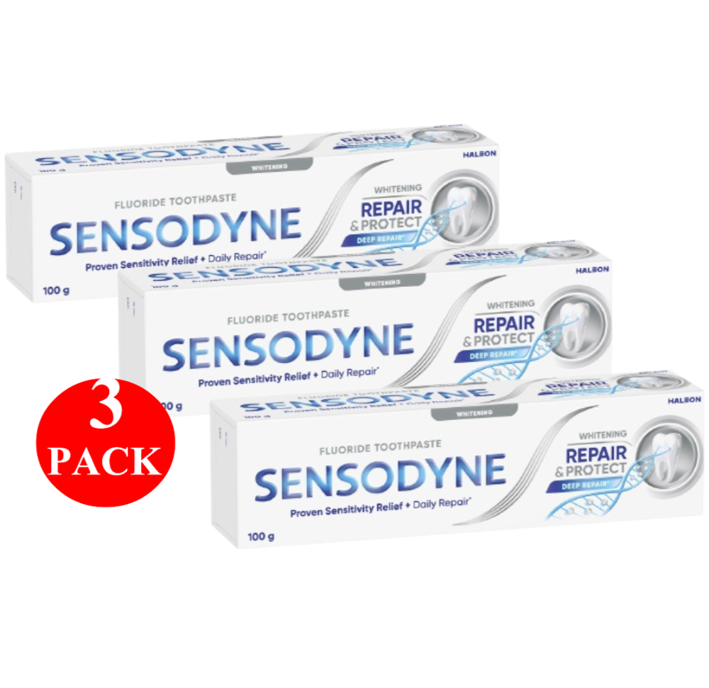 3 x Sensodyne Repair & Protect Whitening Toothpaste For Sensitive Teeth 100g