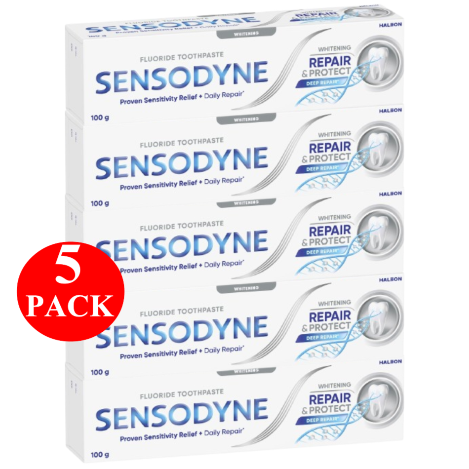 5 x Sensodyne Repair & Protect Whitening Toothpaste For Sensitive Teeth 100g
