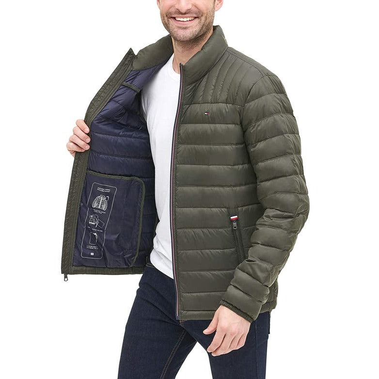 Tommy Hilfiger Men's Packable Down Puffer Jacket - Olive
