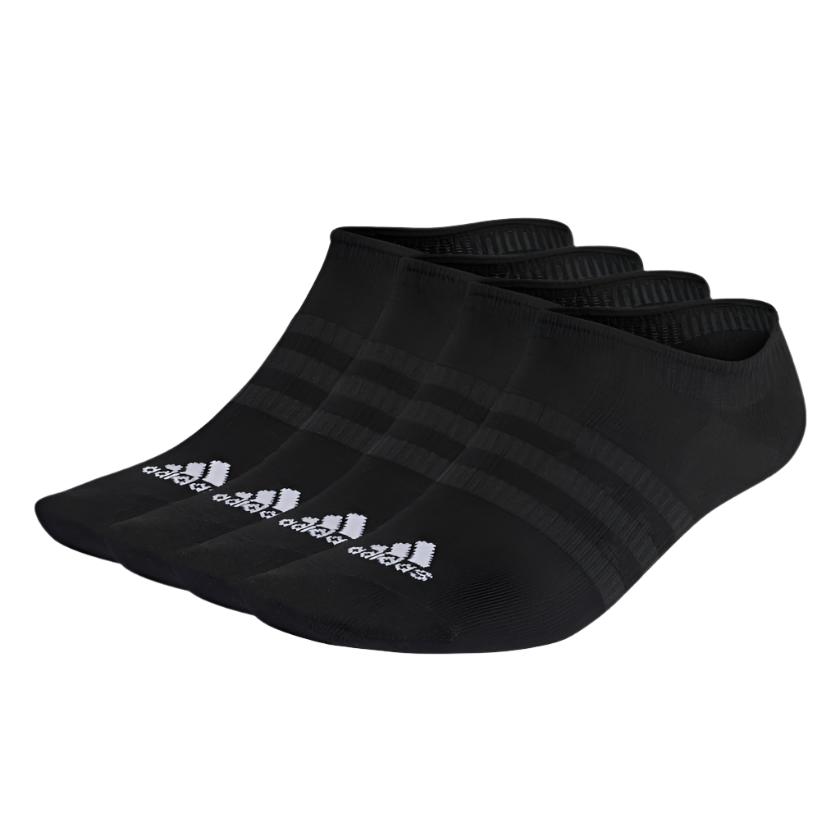 Adidas Unisex Thin and Light No Show Socks 3-Pack - Black / White