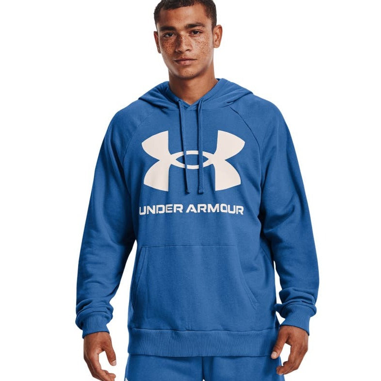 Under Armour Men's Rival Fleece Big Logo Hoodie - Victory Blue/Onyx White