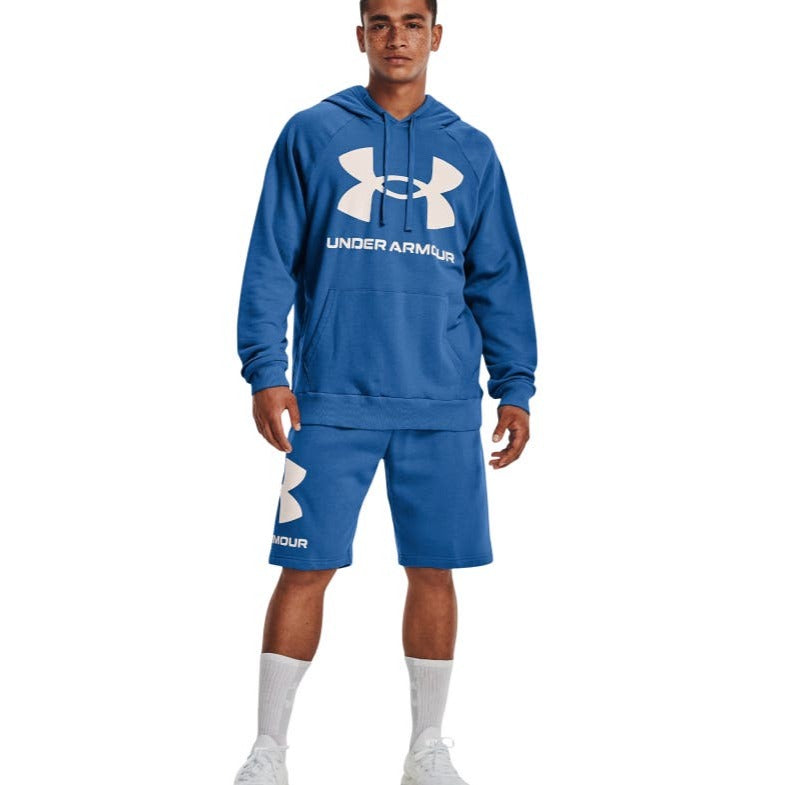 Under Armour Men's Rival Fleece Big Logo Hoodie - Victory Blue/Onyx White