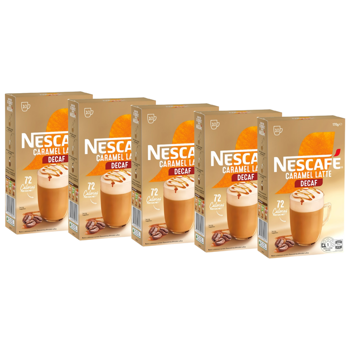 Nescafe Caramel Latte Decaf Coffee Sachets (50 serves)