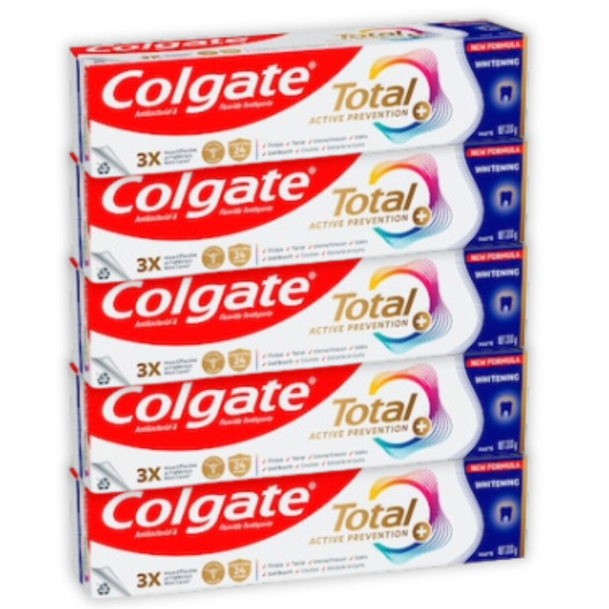 5 x Colgate Total Active Prevention Whitening Toothpaste 200g