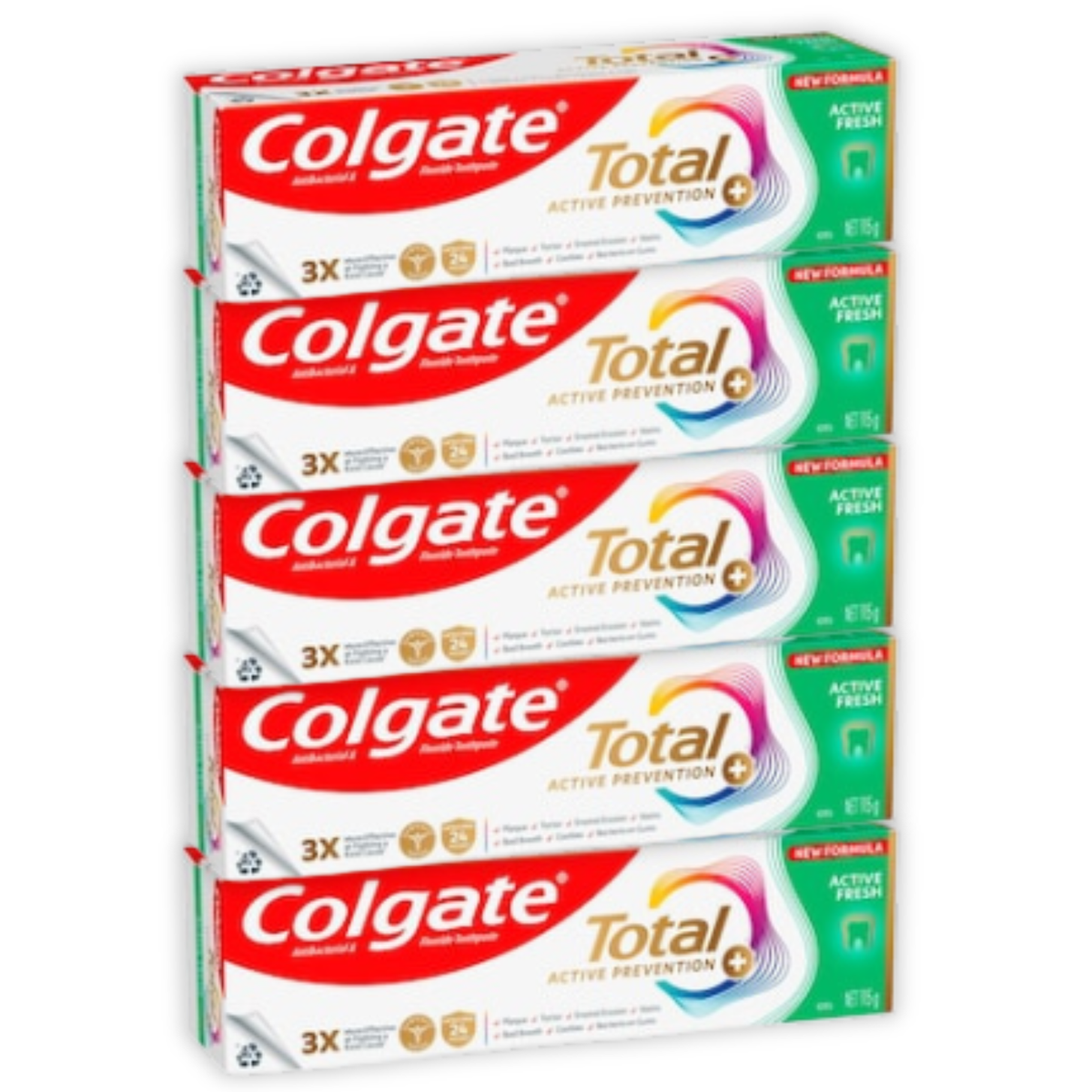 5 x Colgate Total Active Prevention Active Fresh Toothpaste 115g