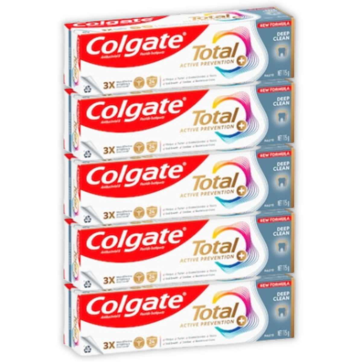 5 x Colgate Total Active Prevention Deep Clean Toothpaste 115g