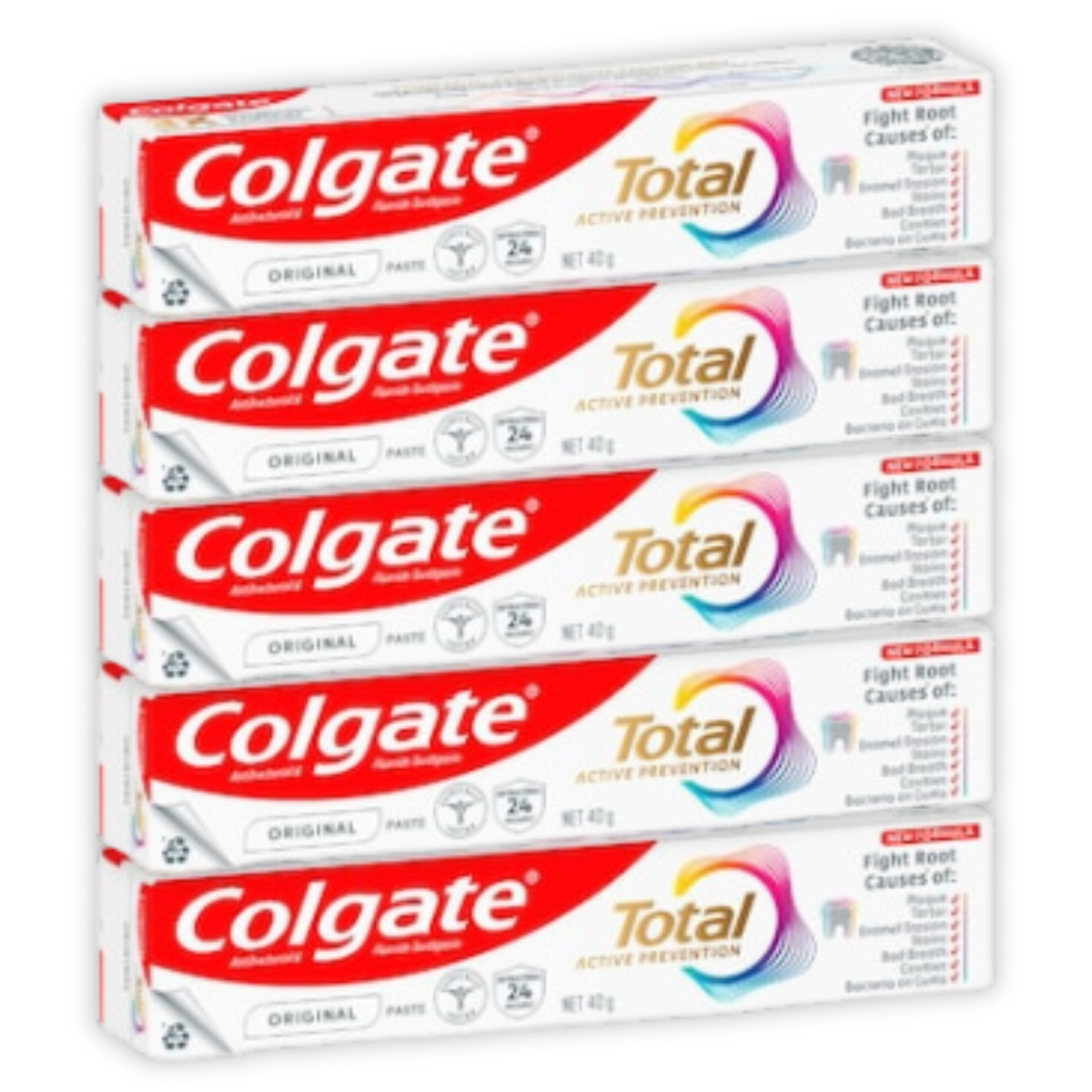 12 x Colgate Travel Total Active Prevention Original Toothpaste 40g