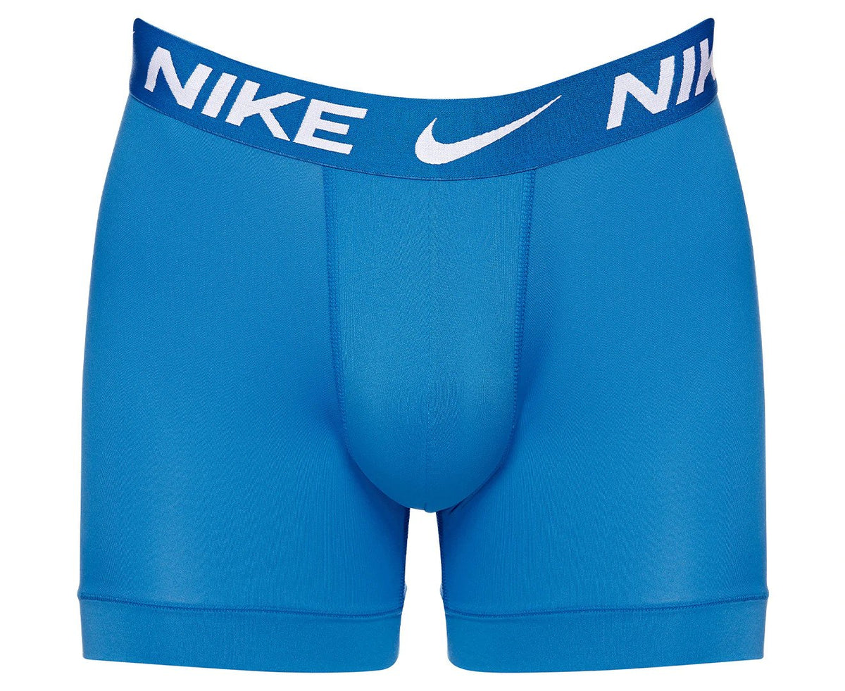 Nike Mens Dri-FIT Essential Micro Boxer Briefs 3-Pack - Black/Blue/Grey