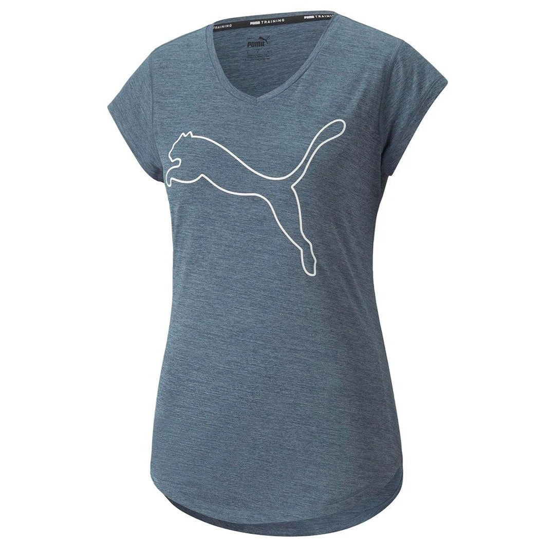 Puma Women's Train Favourite Heather Cat Tee / T-Shirt / Tshirt - Evening/Heather Outline