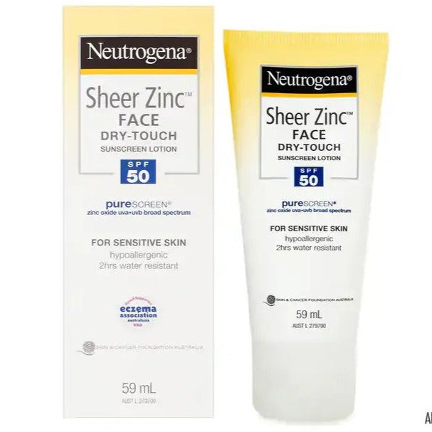 Neutrogena Sheer Zinc Face Dry-Touch Sunscreen Lotion SPF50 59mL