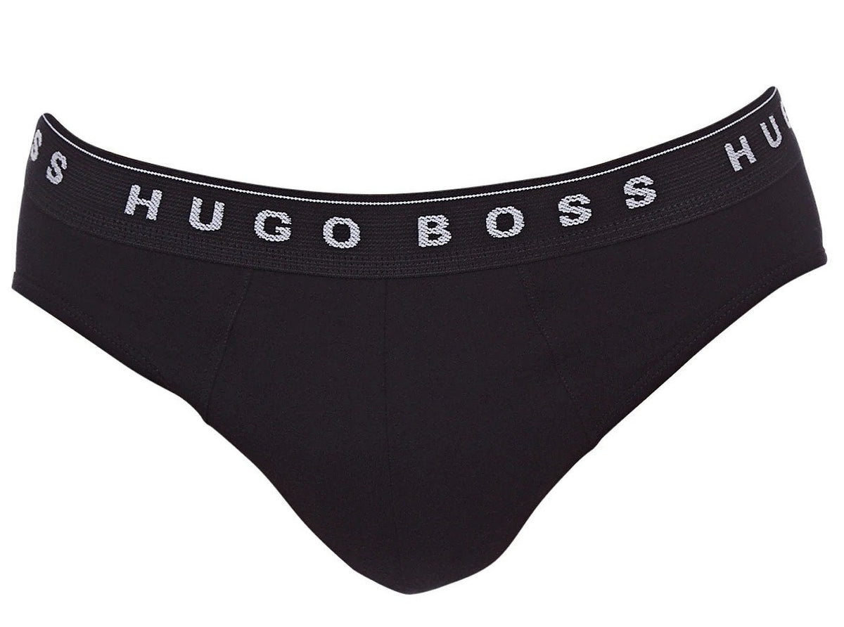Hugo Boss Men's Pure Cotton Mini-Slip Hip Brief 3-Pack - Black