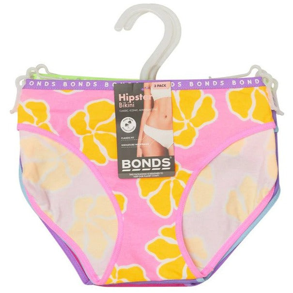 Bonds Women's Hipster Bikini Briefs 3-Pack - Sweet Summer/Prince Purple/Berry Kisses