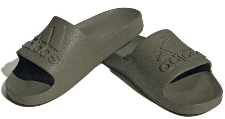 Adidas Unisex Adilette Aqua Slides - Olive Strata