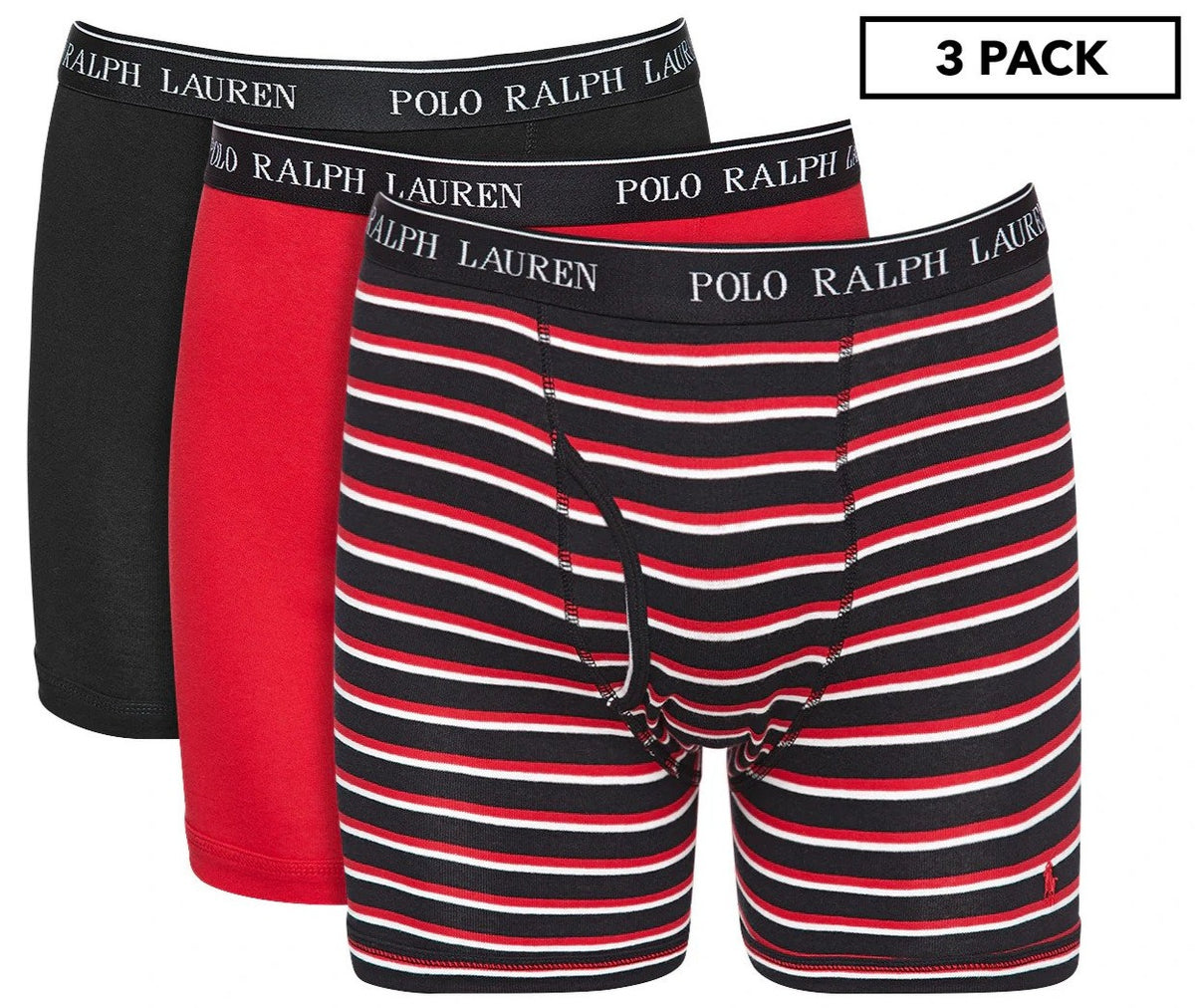 Polo Ralph Lauren Men's Boxer Brief 3-Pack - Black/Red/White