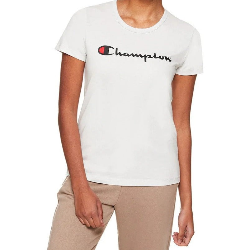 Champion Women's Script Tee / T-Shirt / Tshirt - Oakmeal