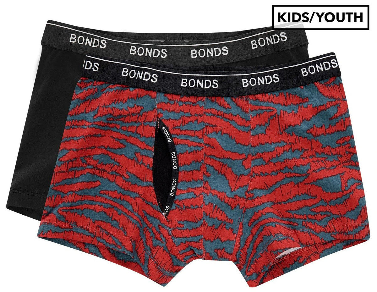 Bonds Boys' Guyfront Trunks 2-Pack - Static Stripe