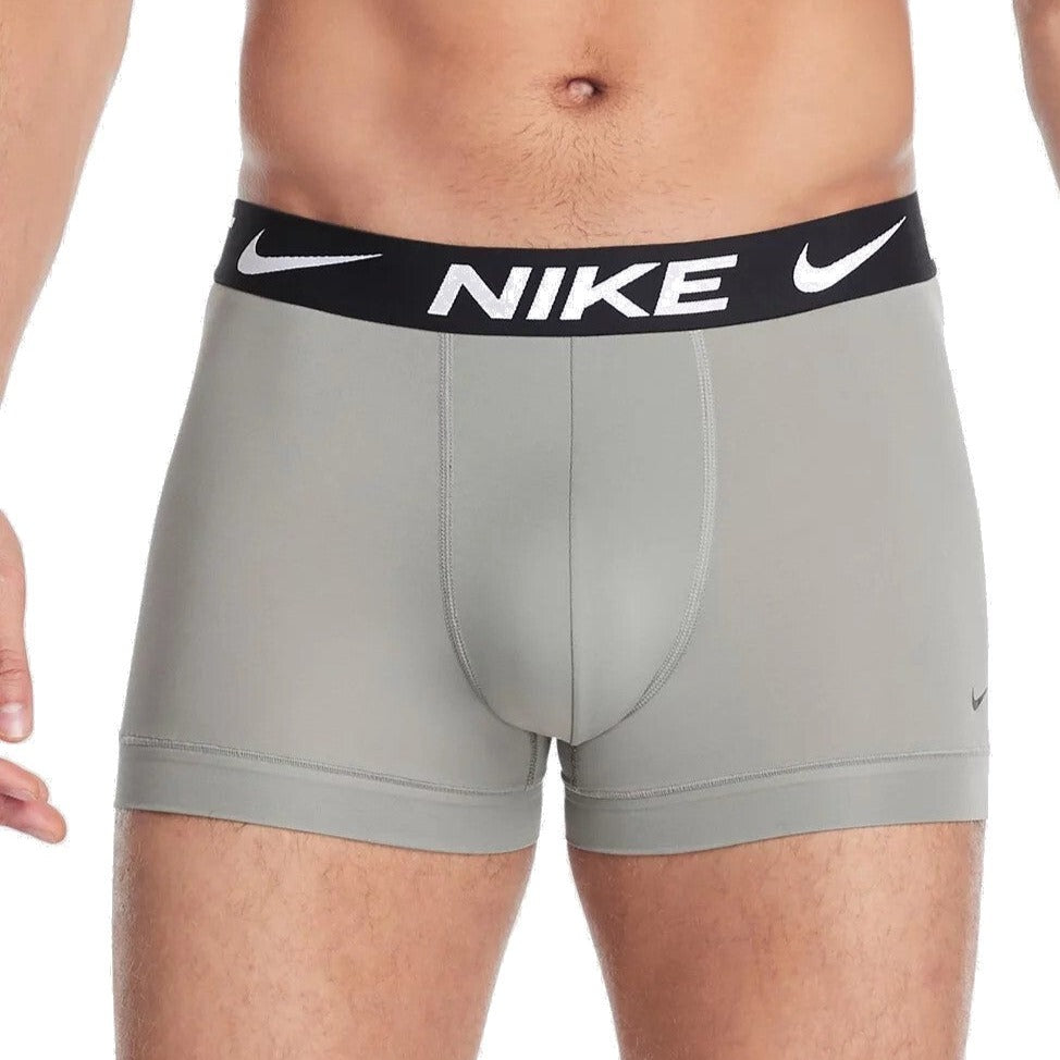 Nike Mens 3-Pack Essential Microfiber Trunks - Dark Stucco, Court Blue & Dark Red