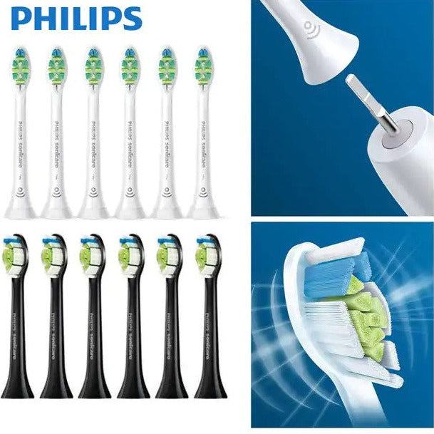 Black 6pack Philips Genuine Electric Sonicare Toothbrush Heads Replacement