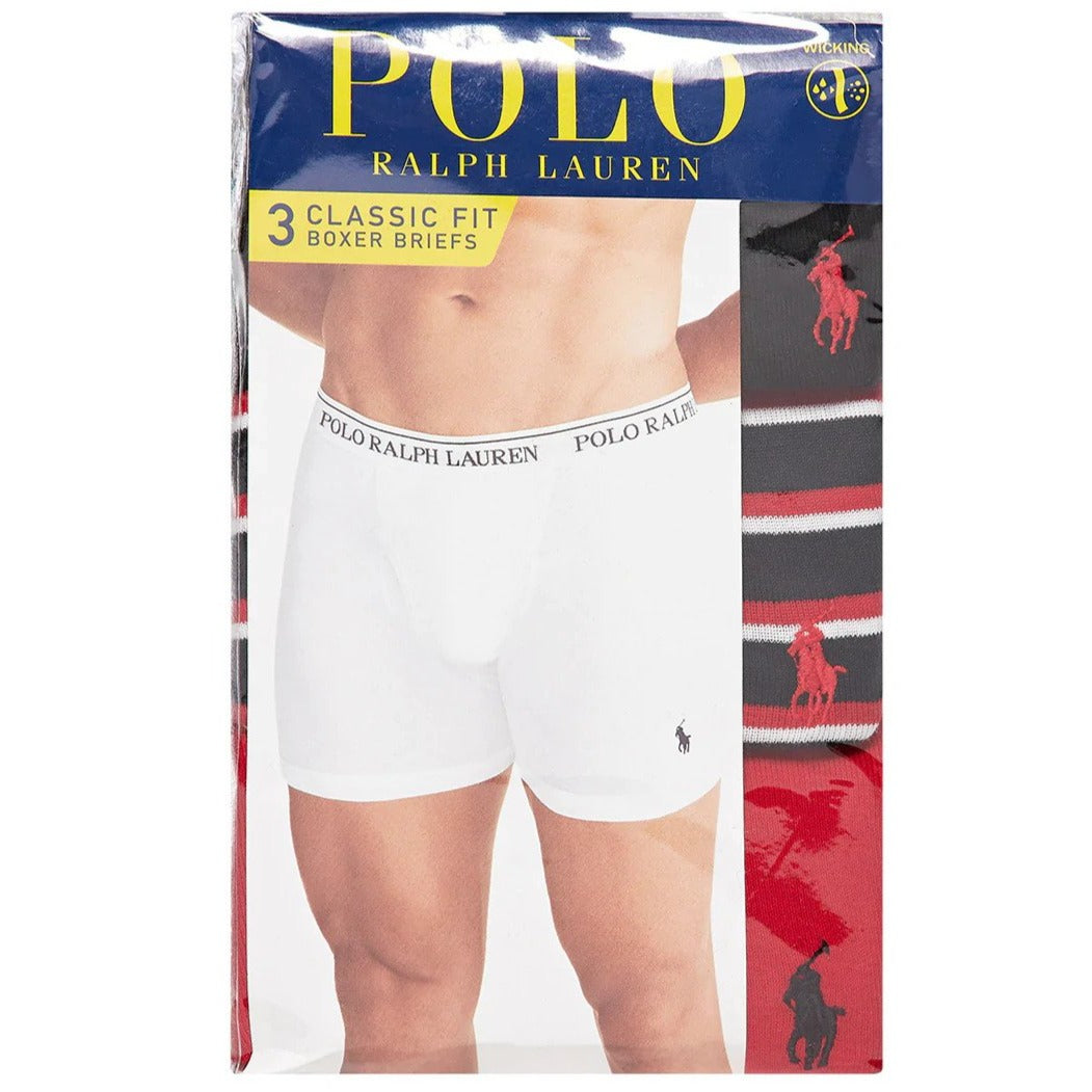 Polo Ralph Lauren Men's Boxer Brief 3-Pack - Black/Red/White