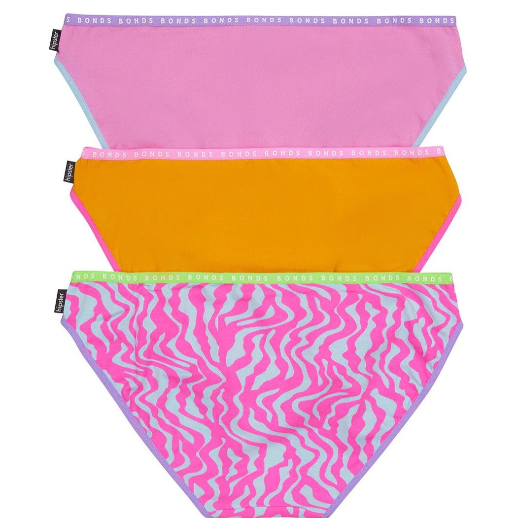 Bonds Women's Hipster Bikini Briefs 3-Pack - Hit Refresh/Juicy Fruity/Berry Sorbet