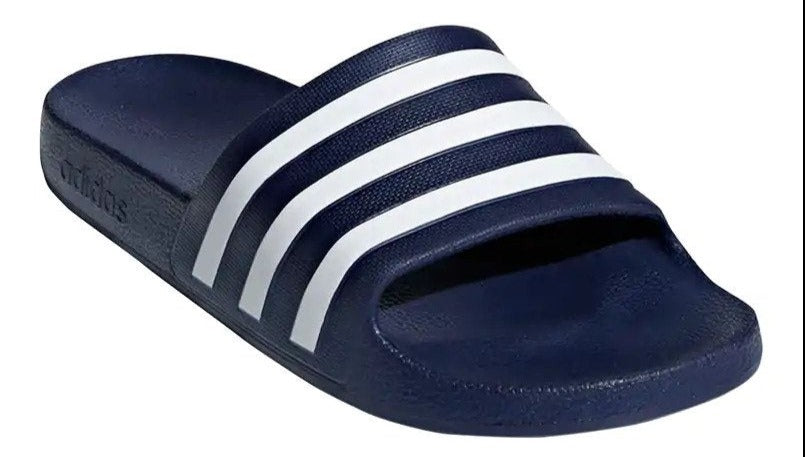 Adidas Unisex Adilette Aqua Slides - Dark Blue/White