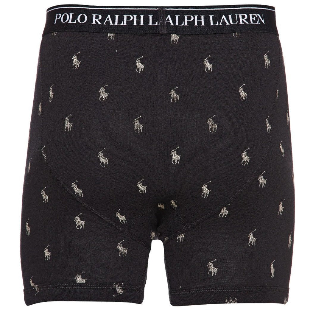 Polo Ralph Lauren Men's Classic Fit Boxer Briefs 3-Pack - Black/Red/Logo Print