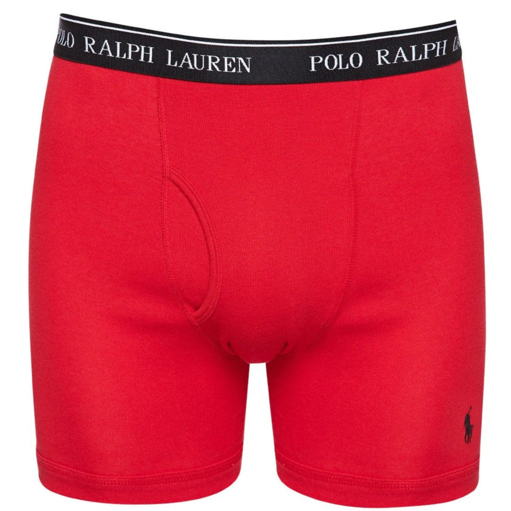 Polo Ralph Lauren Men's Classic Fit Boxer Briefs 3-Pack - Black/Red/Logo Print