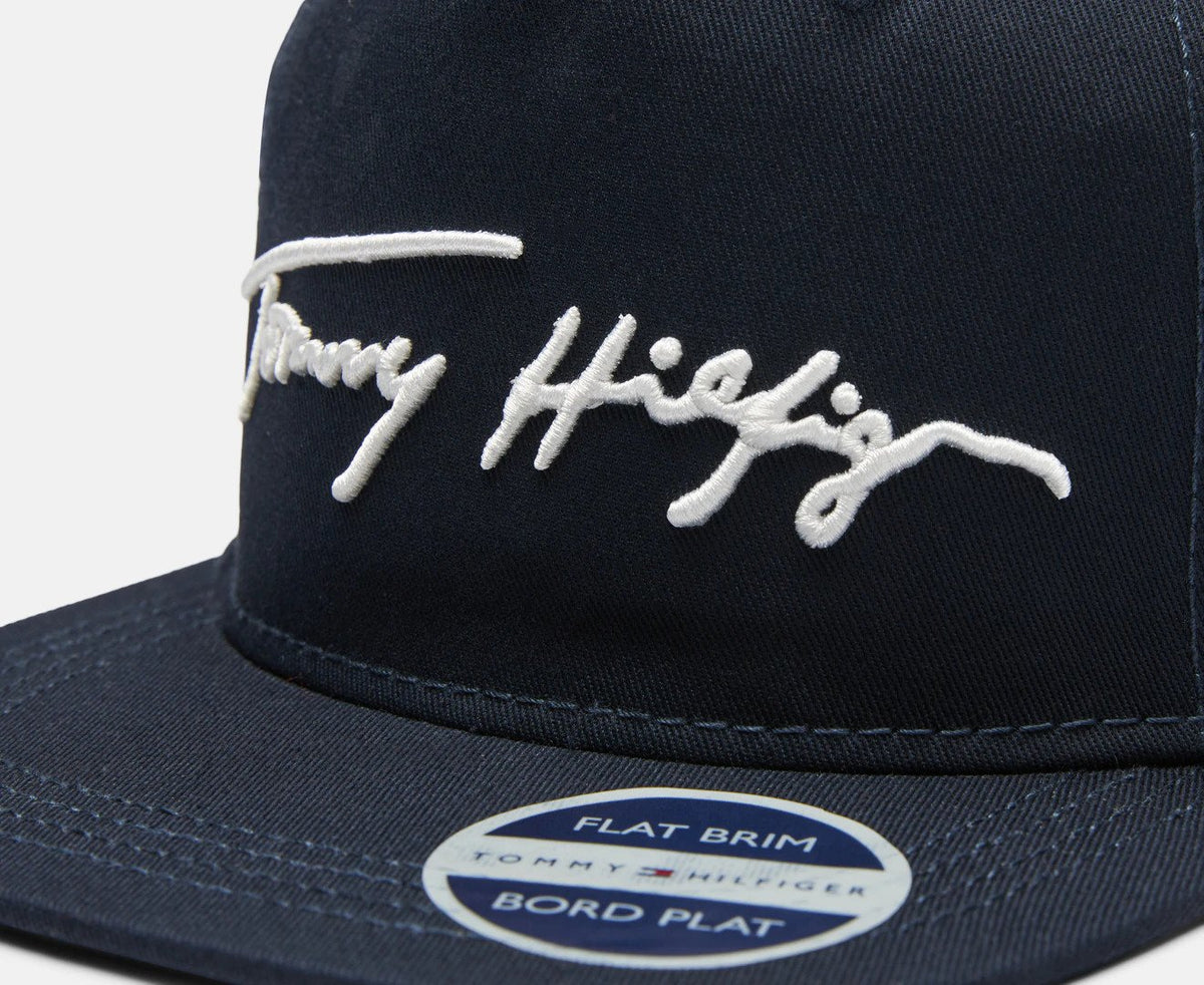 Tommy Hilfiger Signature Flat Brim Cap - Sky Captain
