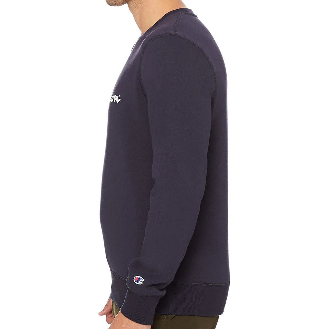 Champion Men's Script Crew Sweatshirt - Navy