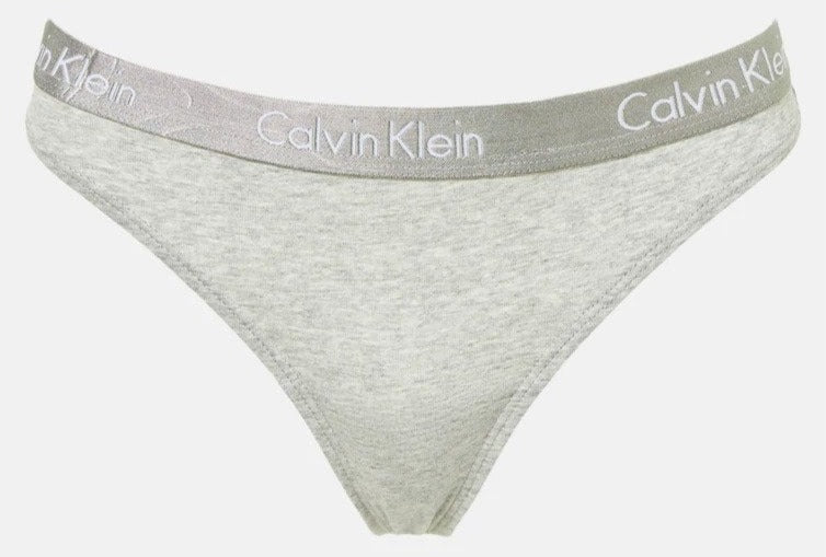 Calvin Klein Women's Motive Cotton Thong 3-Pack - Black/Grey Heather/Red