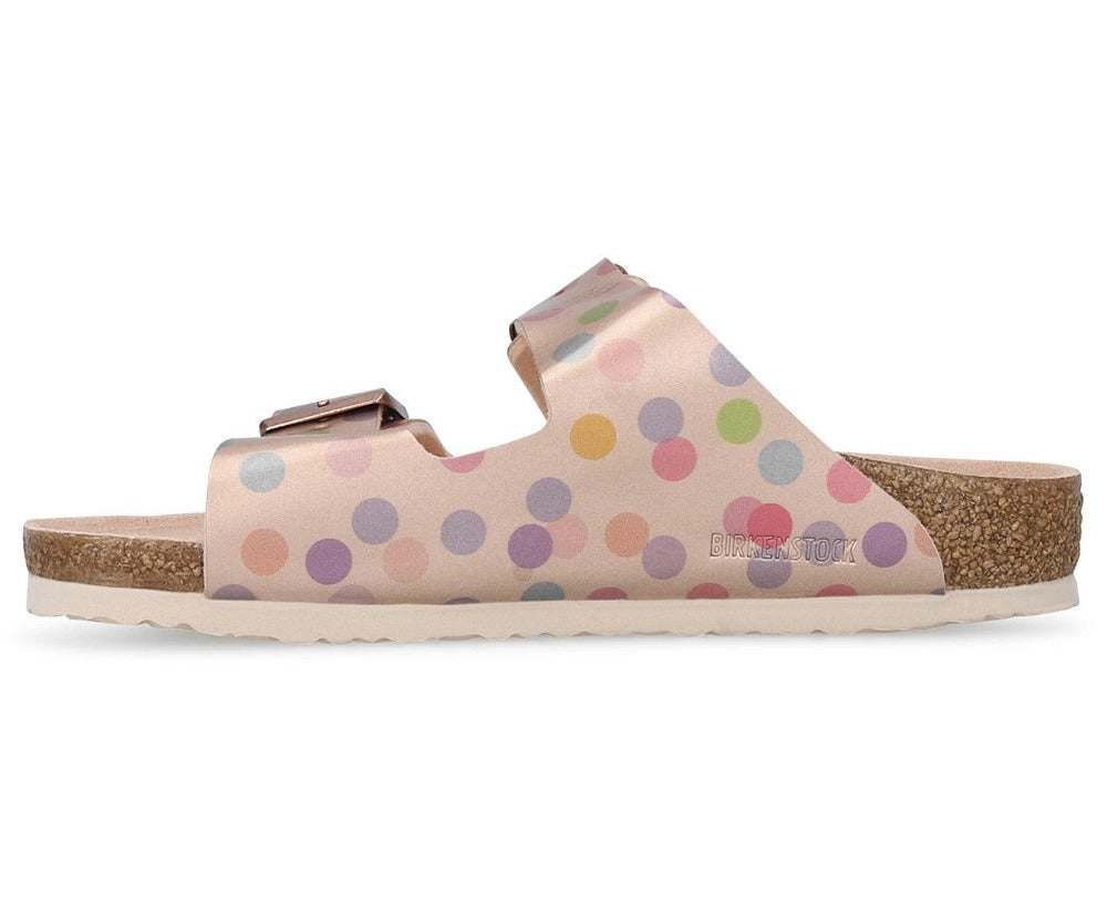 Birkenstock Kids' Arizona Narrow Fit Sandals - Electric Metallic Dots Copper