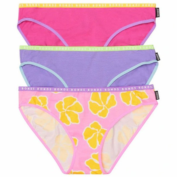 Bonds Women's Hipster Bikini Briefs 3-Pack - Sweet Summer/Prince Purple/Berry Kisses