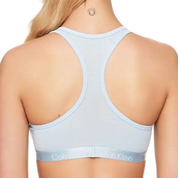 Calvin Klein Women's Motive Cotton Lightly Lined Bralette - Rain Dance Blue